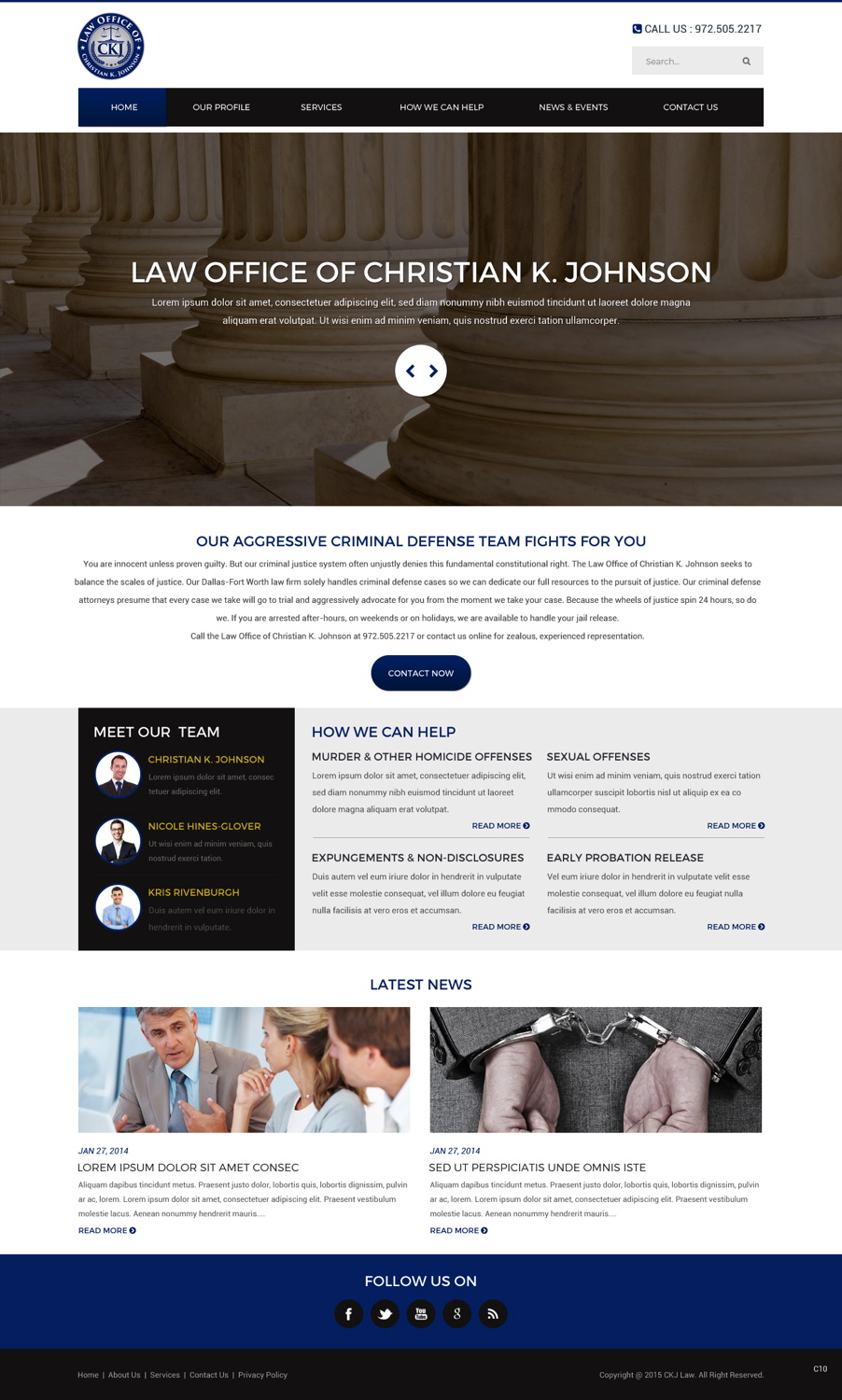 Web Design by pb for Law Office of Christian K. Johnson  | Design #5809145