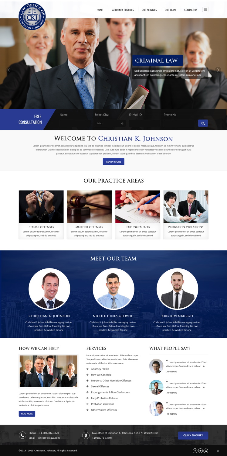 Web Design by pb for Law Office of Christian K. Johnson  | Design #5809147