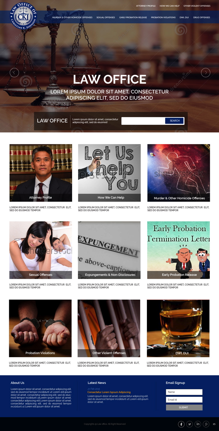 Web Design by pb for Law Office of Christian K. Johnson  | Design #5809150