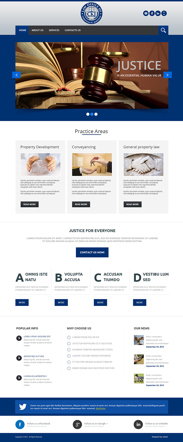 Web Design by iLibart for Law Office of Christian K. Johnson  | Design #5791814