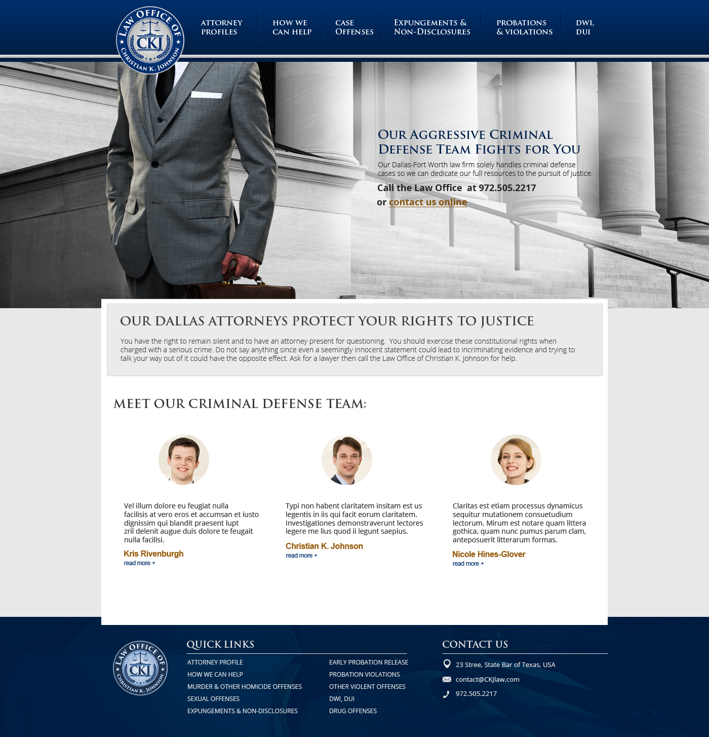 Diseño Web por jeckx2 para Law Office of Christian K. Johnson  | Diseño #5809363