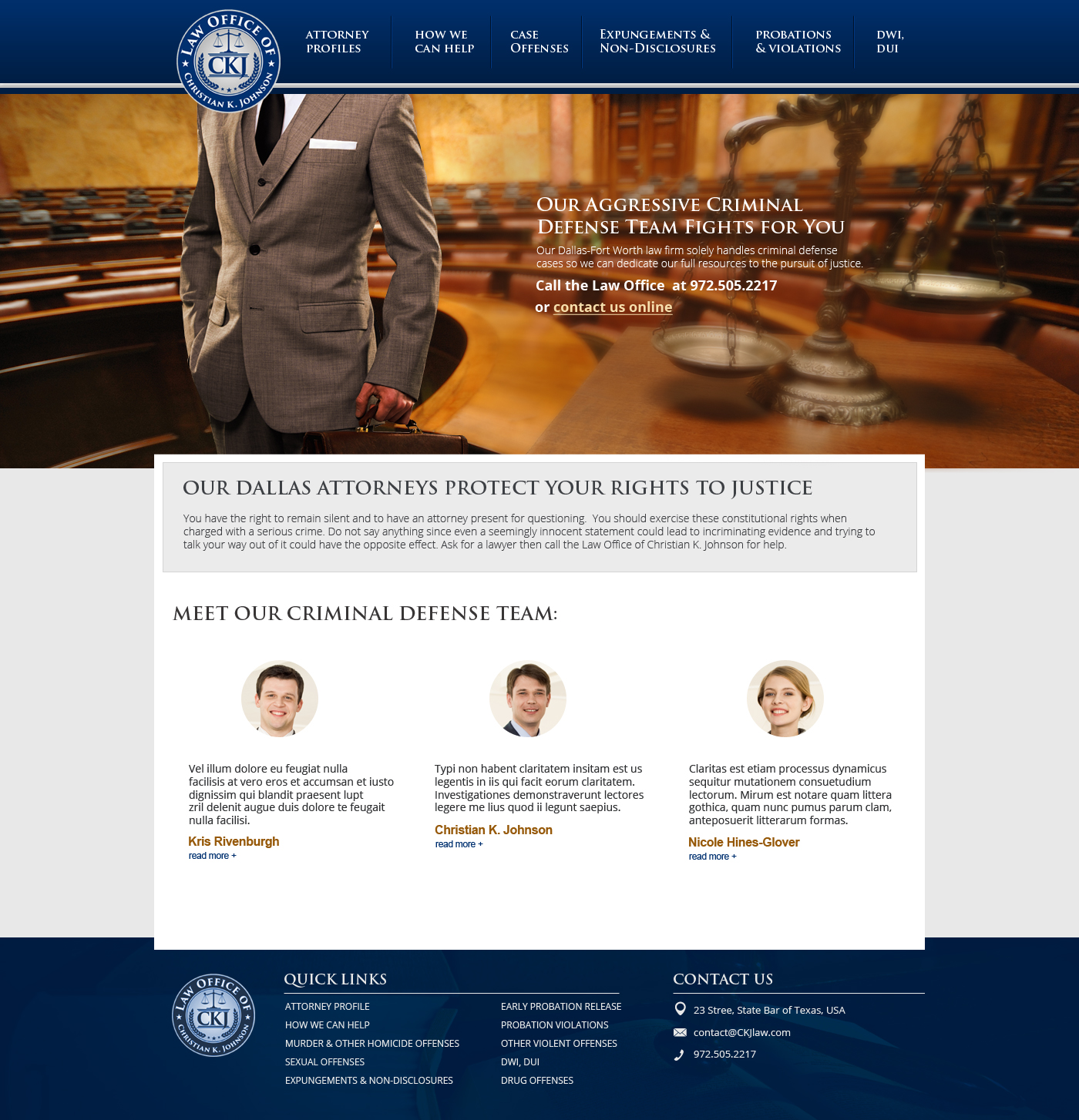 Web Design by jeckx2 for Law Office of Christian K. Johnson  | Design #5809418