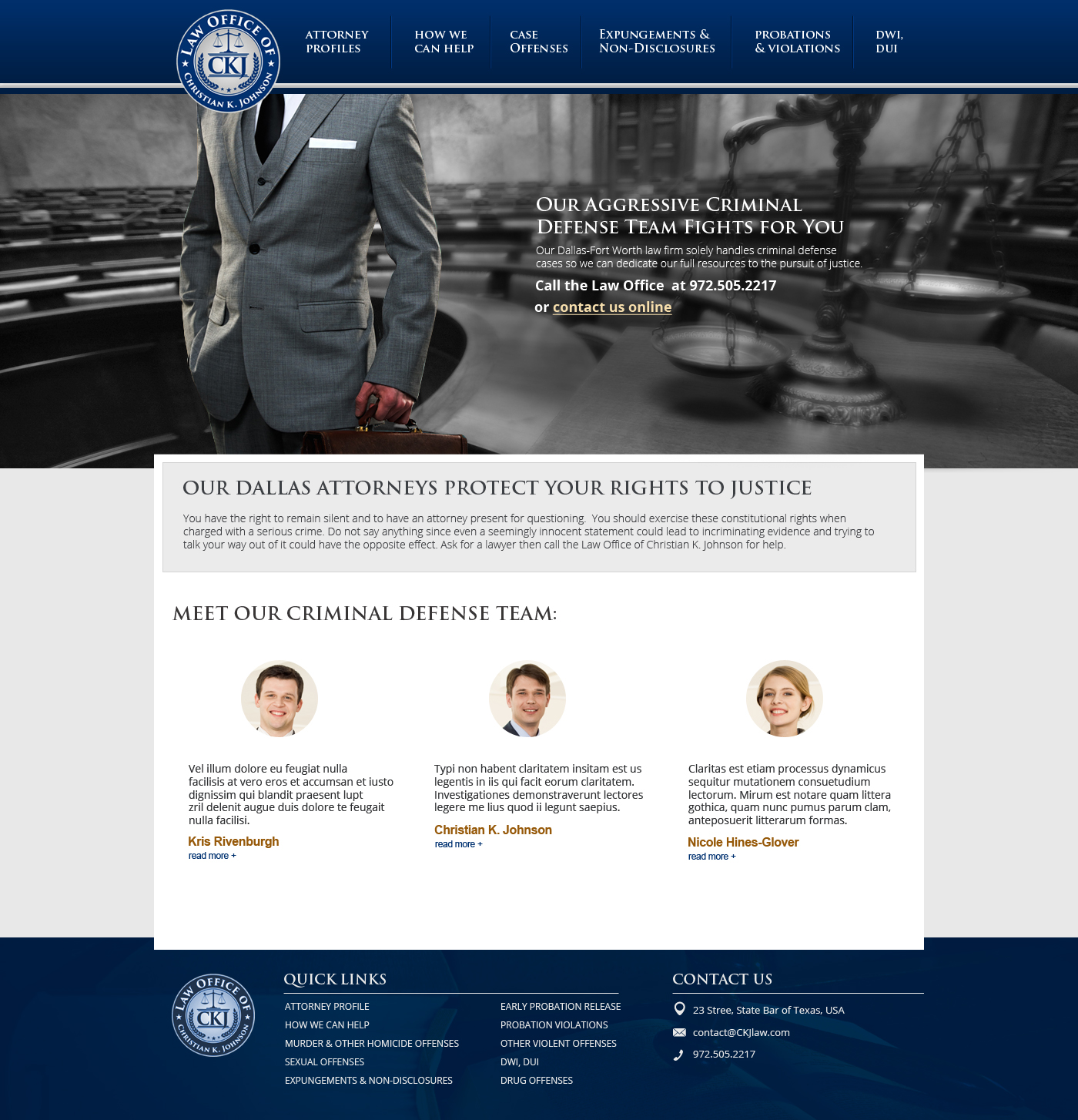 Diseño Web por jeckx2 para Law Office of Christian K. Johnson  | Diseño #5809443