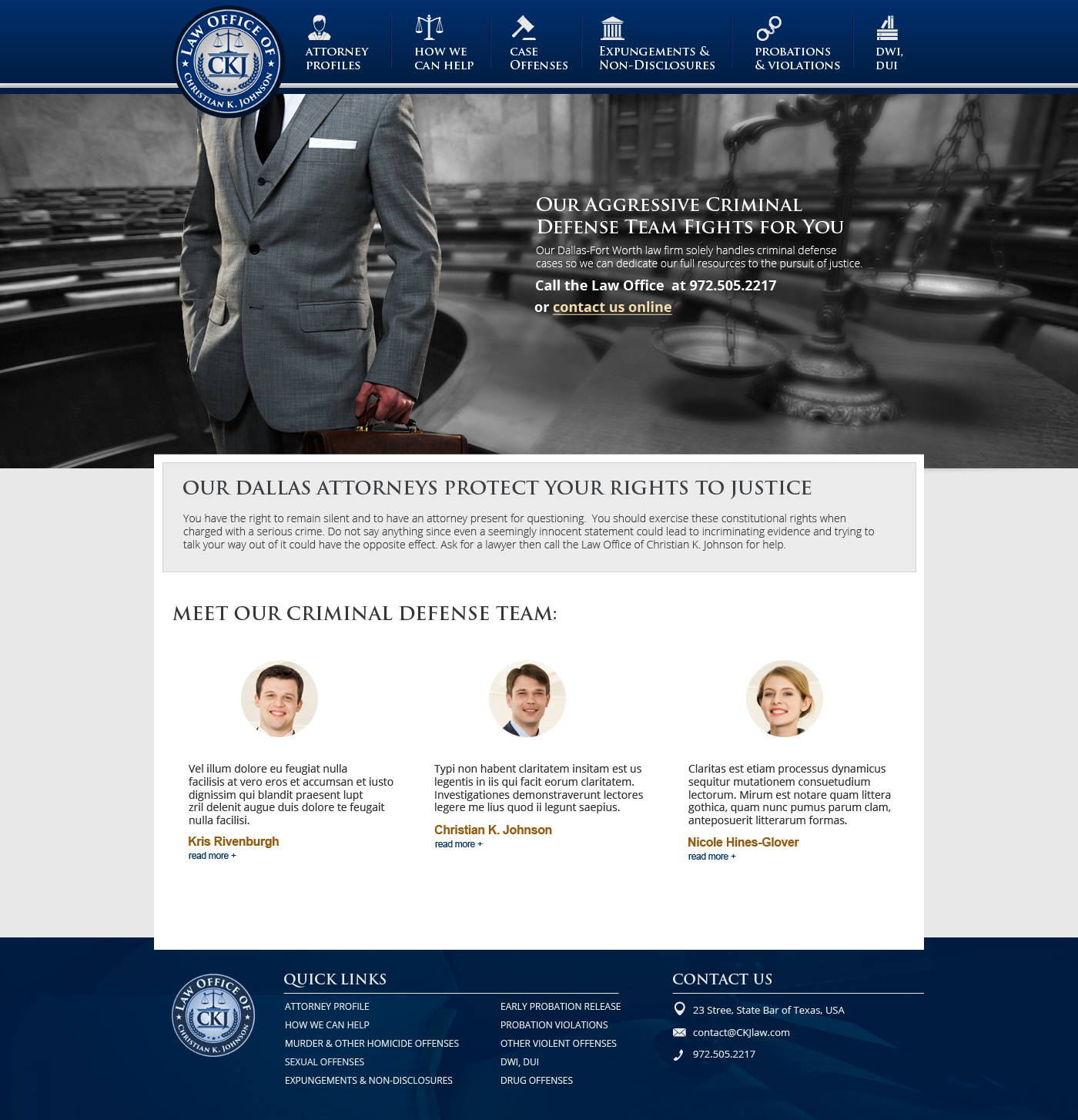 Diseño Web por jeckx2 para Law Office of Christian K. Johnson  | Diseño #5809694