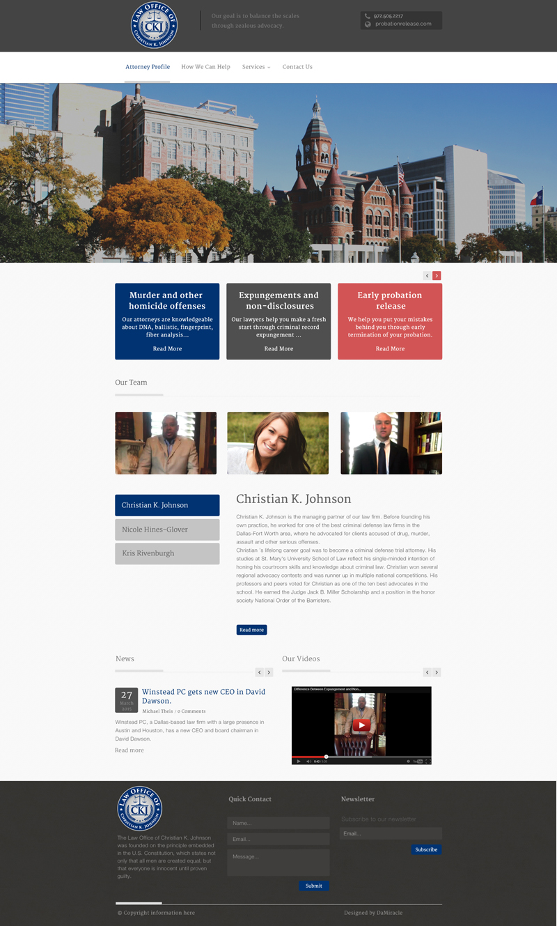 Diseño Web por Da Miracle para Law Office of Christian K. Johnson  | Diseño #5821670