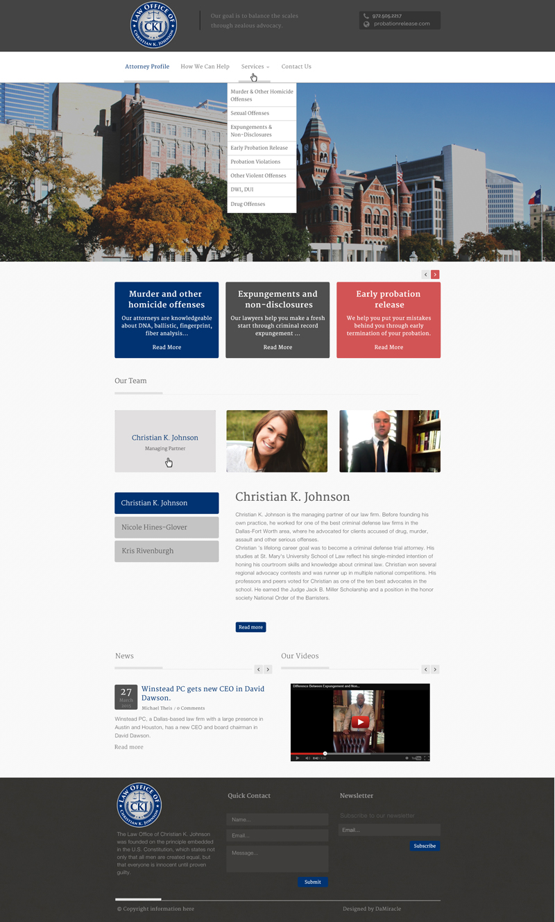 Web Design by Da Miracle for Law Office of Christian K. Johnson  | Design #5821686