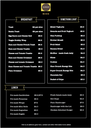 Menu Design by Nancy SR