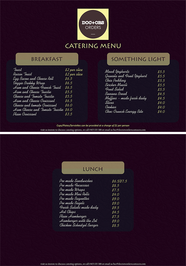 Menu Design by Chromator for this project | Design #5793901