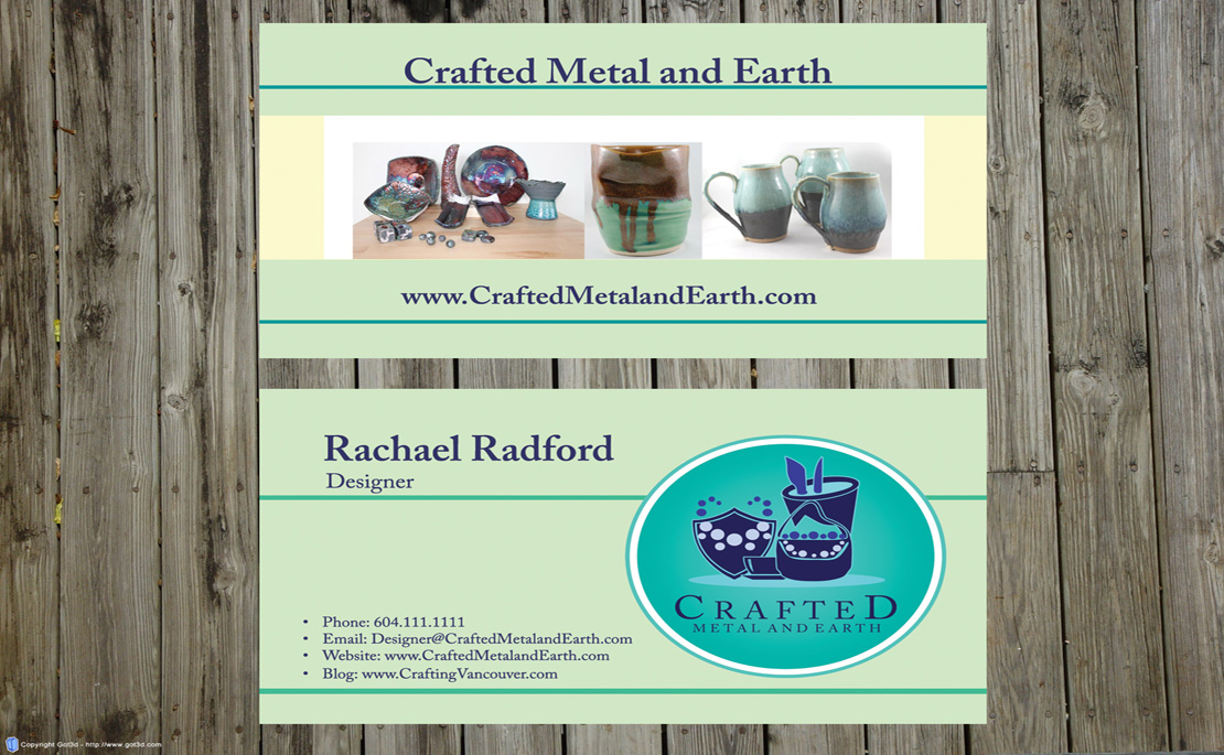 Business Card Design by Kat.Jur for Crafted Metal and Earth | Design #1587629