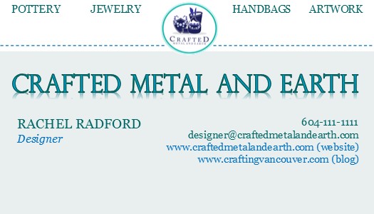 Business Card Design by MandyGraphics for Crafted Metal and Earth | Design #1583733