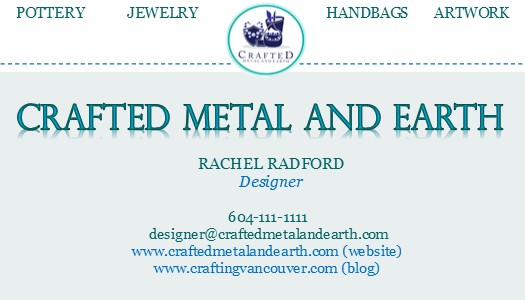 Business Card Design by MandyGraphics for Crafted Metal and Earth | Design #1583735