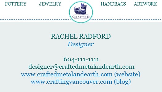 Business Card Design by MandyGraphics for Crafted Metal and Earth | Design #1583738