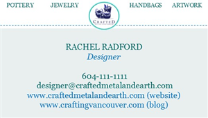 Business Card Design by MandyGraphics for Crafted Metal and Earth | Design: #1583738