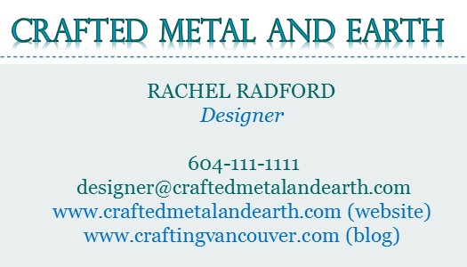 Business Card Design by MandyGraphics for Crafted Metal and Earth | Design #1583740