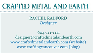 Business Card Design by MandyGraphics for Crafted Metal and Earth | Design: #1583740