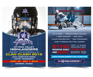 Scottish Themed Hockey Tournament Promotional Card | Postcard Design by KreativeDesk