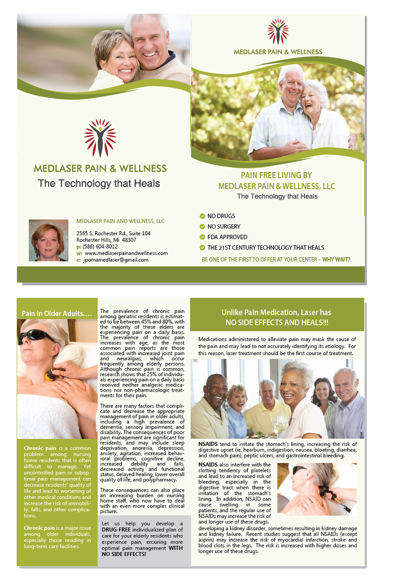Diseño de Flyer por alex989 para MedLaser Pain and Wellness, LLC | Diseño #5872496
