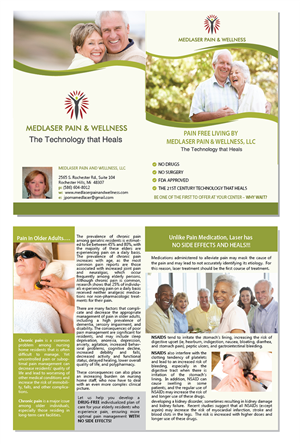 Diseño de Flyer por alex989 para MedLaser Pain and Wellness, LLC | Diseño: #5872496