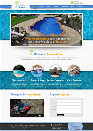 Pool Builder Website Design in arizona | WordPress-Design von Sbss