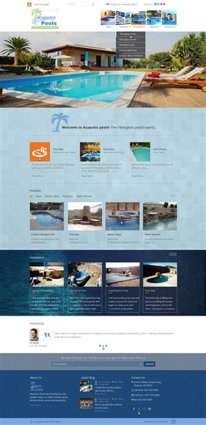 Pool Builder Website Design in arizona | WordPress-Design von Da Miracle
