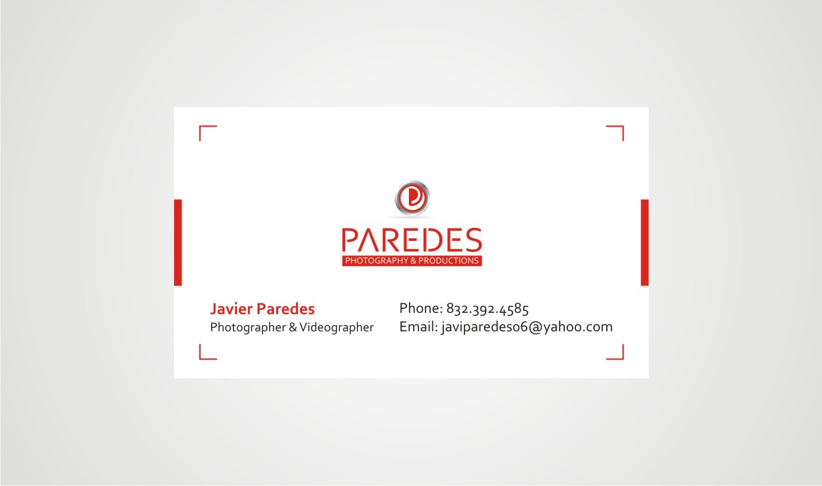 Logo and Business Card Design by Sudhir Jhanjhot for Paredes Photography & Productions | Design #5877238