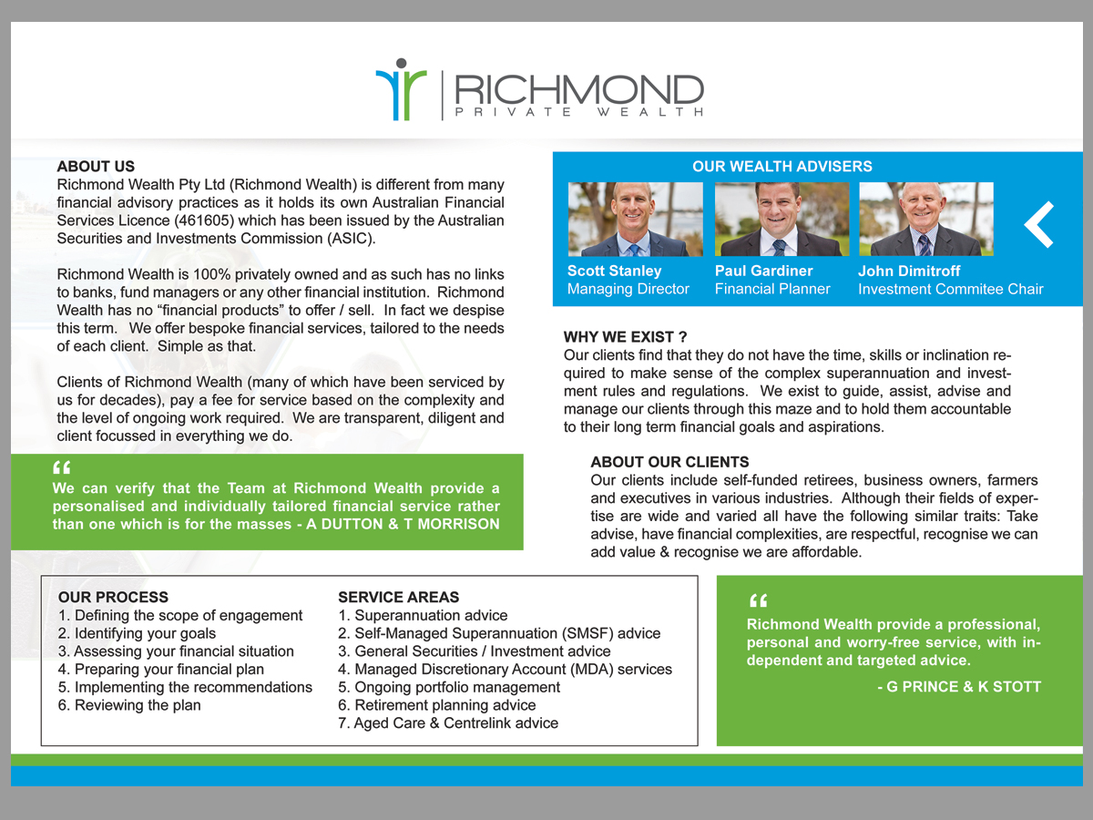Brochure Design by LeonFX for Richmond Wealth | Design #5933441