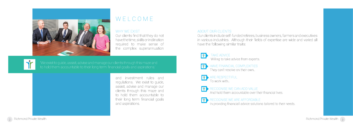 Brochure Design by One creative works for Richmond Wealth | Design #5833612