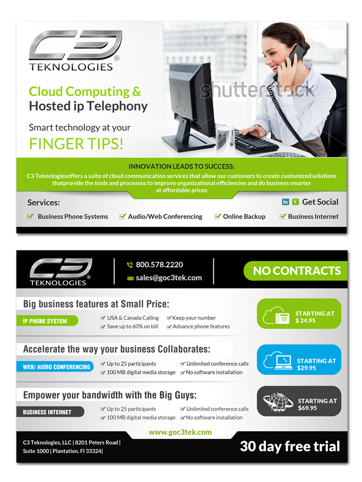 Diseño de Postal por debdesign para c3 teknologies, LLC | Diseño #5828018