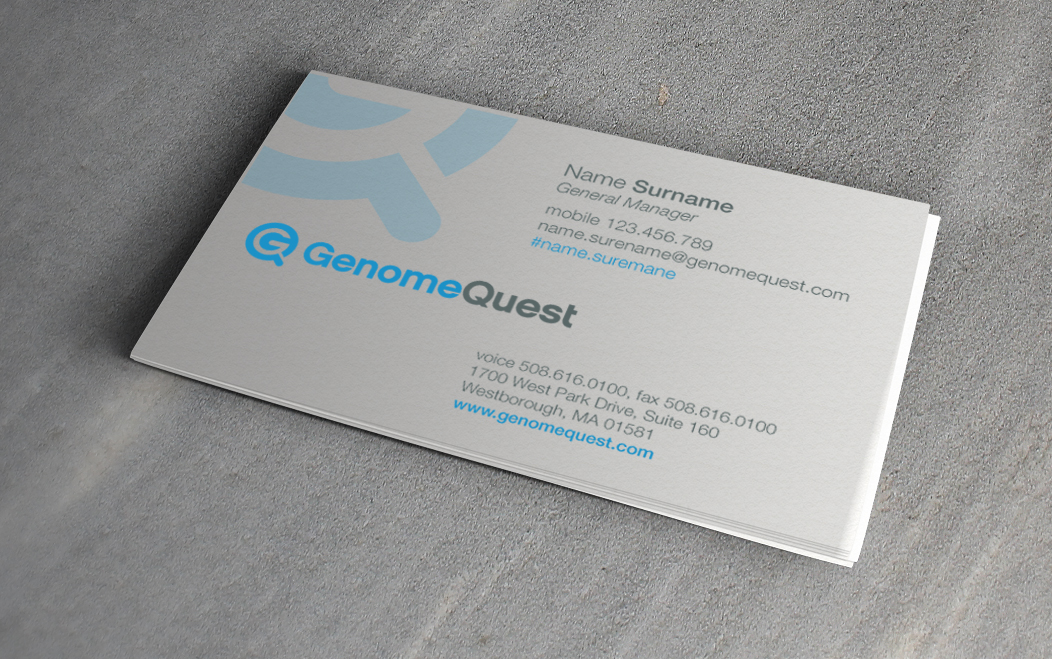 Business Card Design by Comunicamente Lab for GenomeQuest, Inc. | Design #1602782