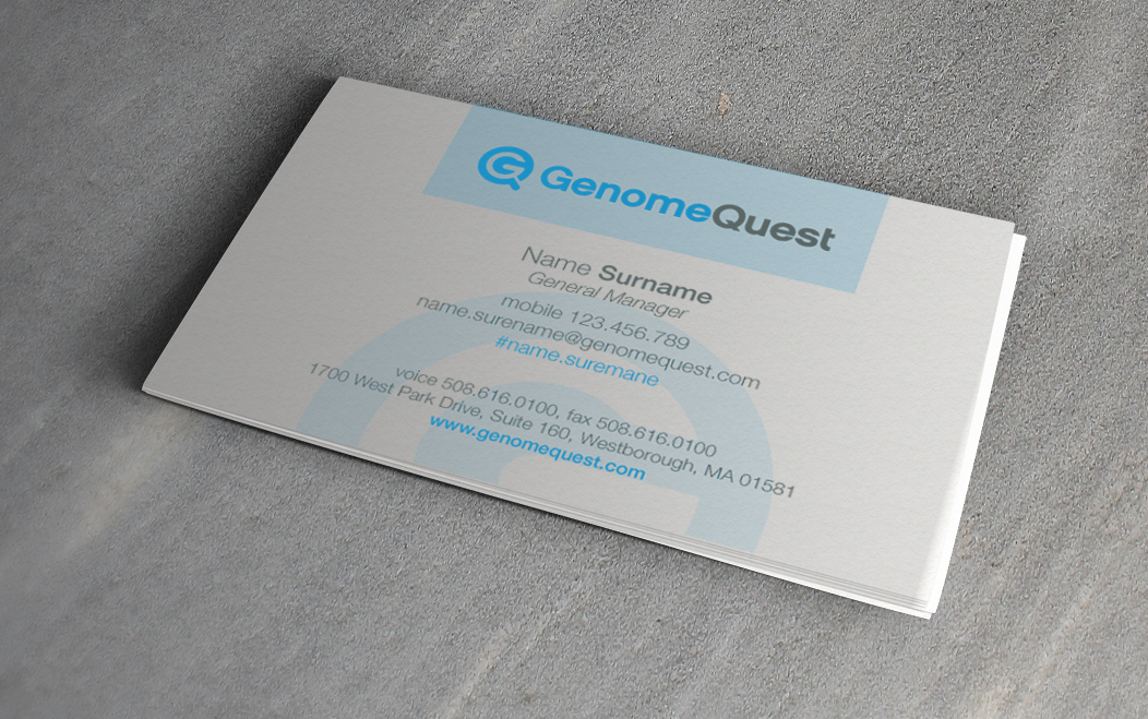 Business Card Design by Comunicamente Lab for GenomeQuest, Inc. | Design #1602783