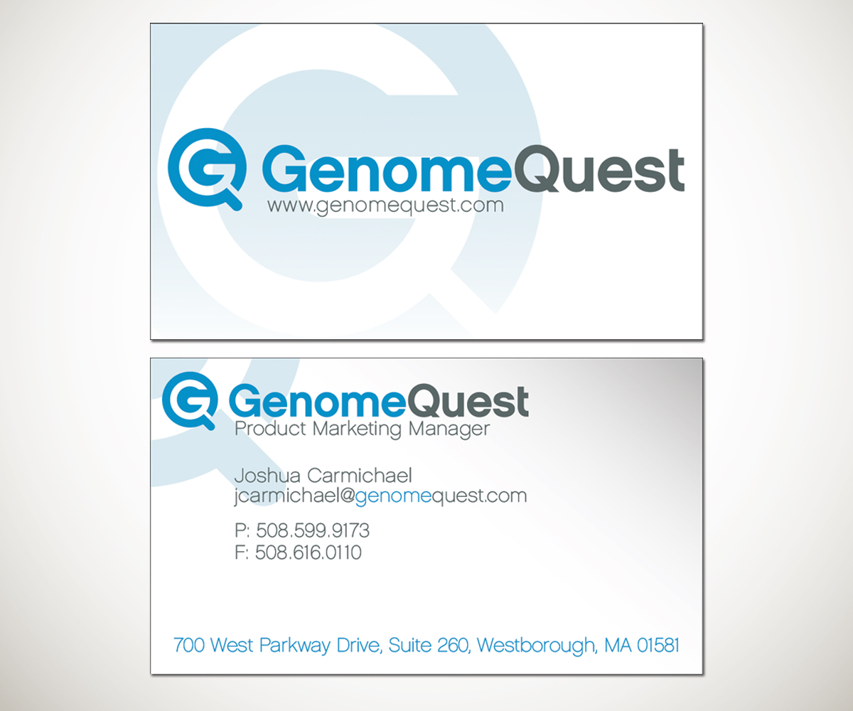 Business Card Design by Joshua Carmichael for GenomeQuest, Inc. | Design #1584042