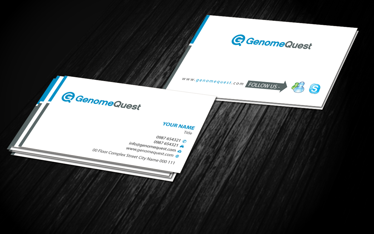 Business Card Design by Sbss for GenomeQuest, Inc. | Design #1585645