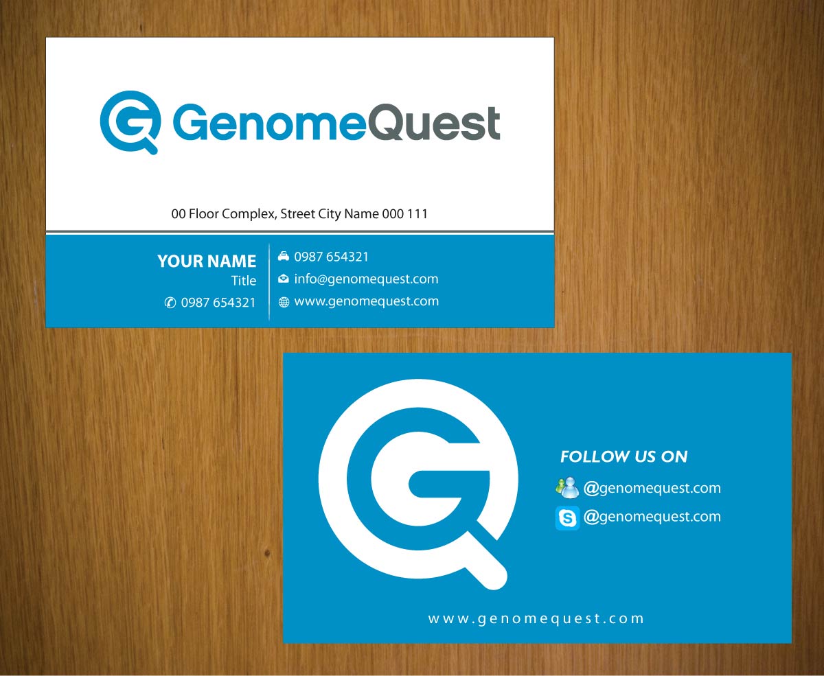 Business Card Design by Sbss for GenomeQuest, Inc. | Design #1587731
