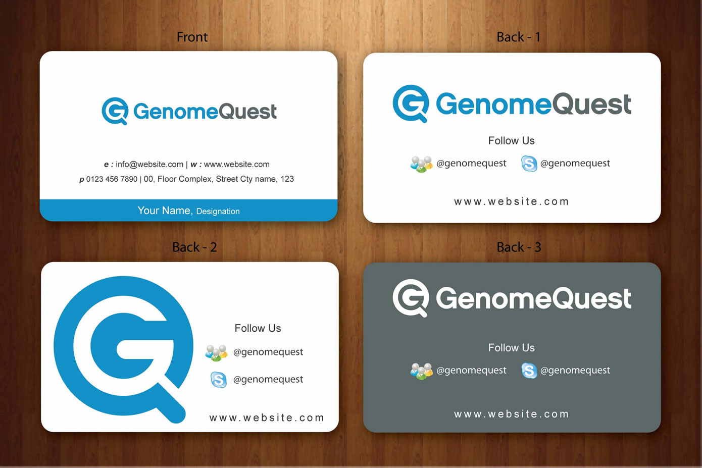 Business Card Design by Sbss for GenomeQuest, Inc. | Design #1596354