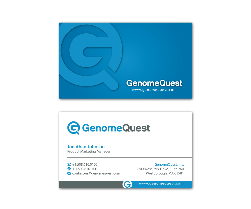 Business Card Design by MDesign for GenomeQuest, Inc. | Design #1605411