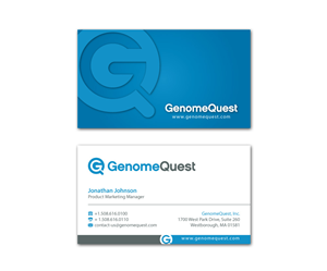 Business Card Design by MDesign for GenomeQuest, Inc. | Design: #1605411