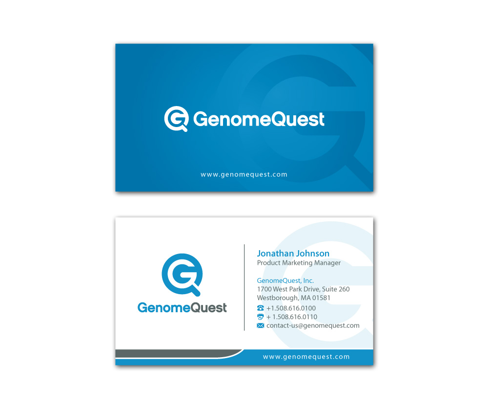 Business Card Design by MDesign for GenomeQuest, Inc. | Design #1605419