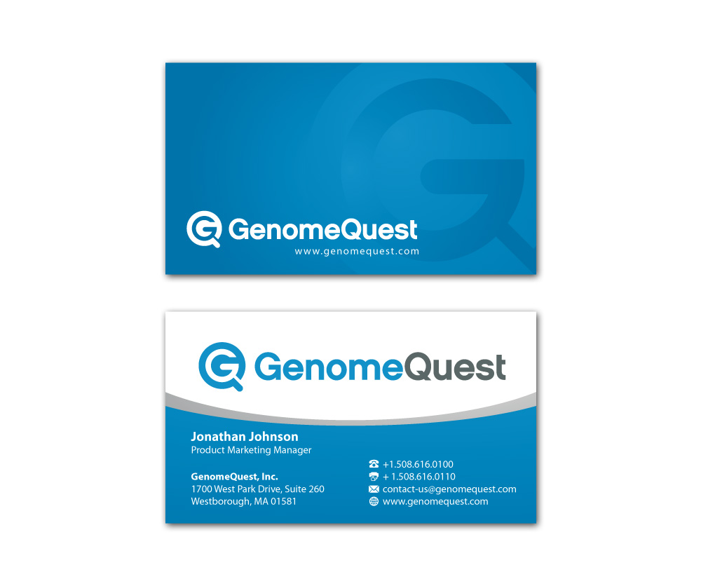 Business Card Design by MDesign for GenomeQuest, Inc. | Design #1605420
