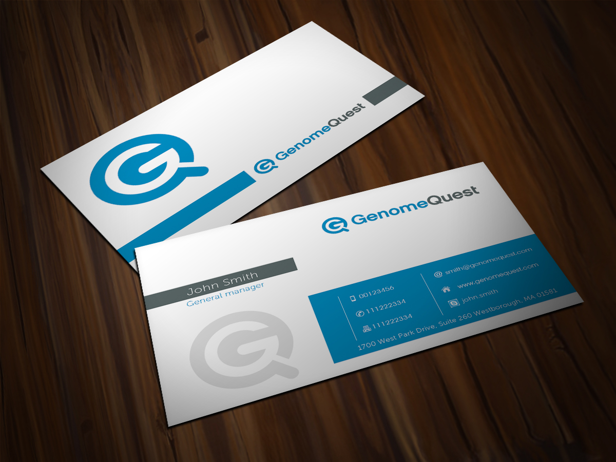 Business Card Design by Scorpius design for GenomeQuest, Inc. | Design #1586393