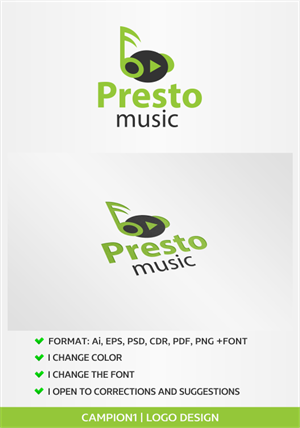 Logo Design by artsterdam for PrestoMusic | Design: #5832625