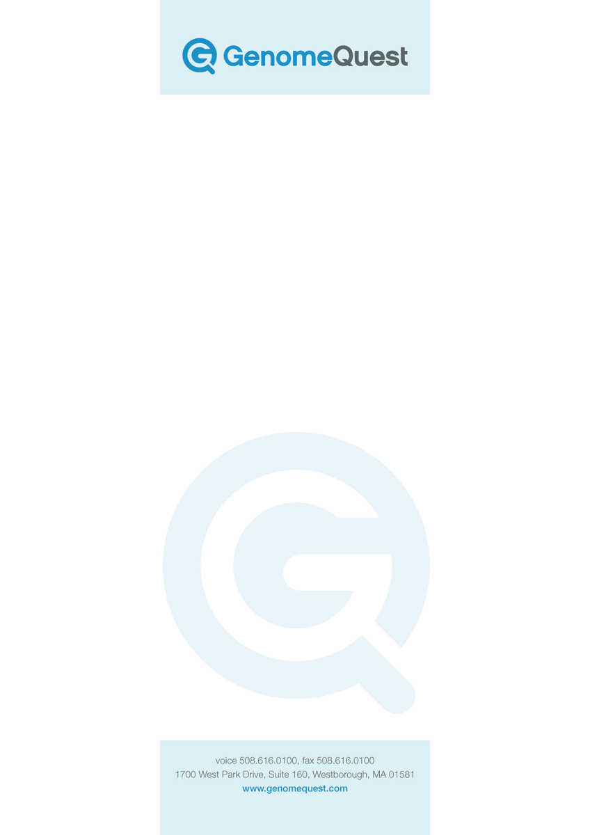 Letterhead Design by Comunicamente Lab for GenomeQuest, Inc. | Design #1599447