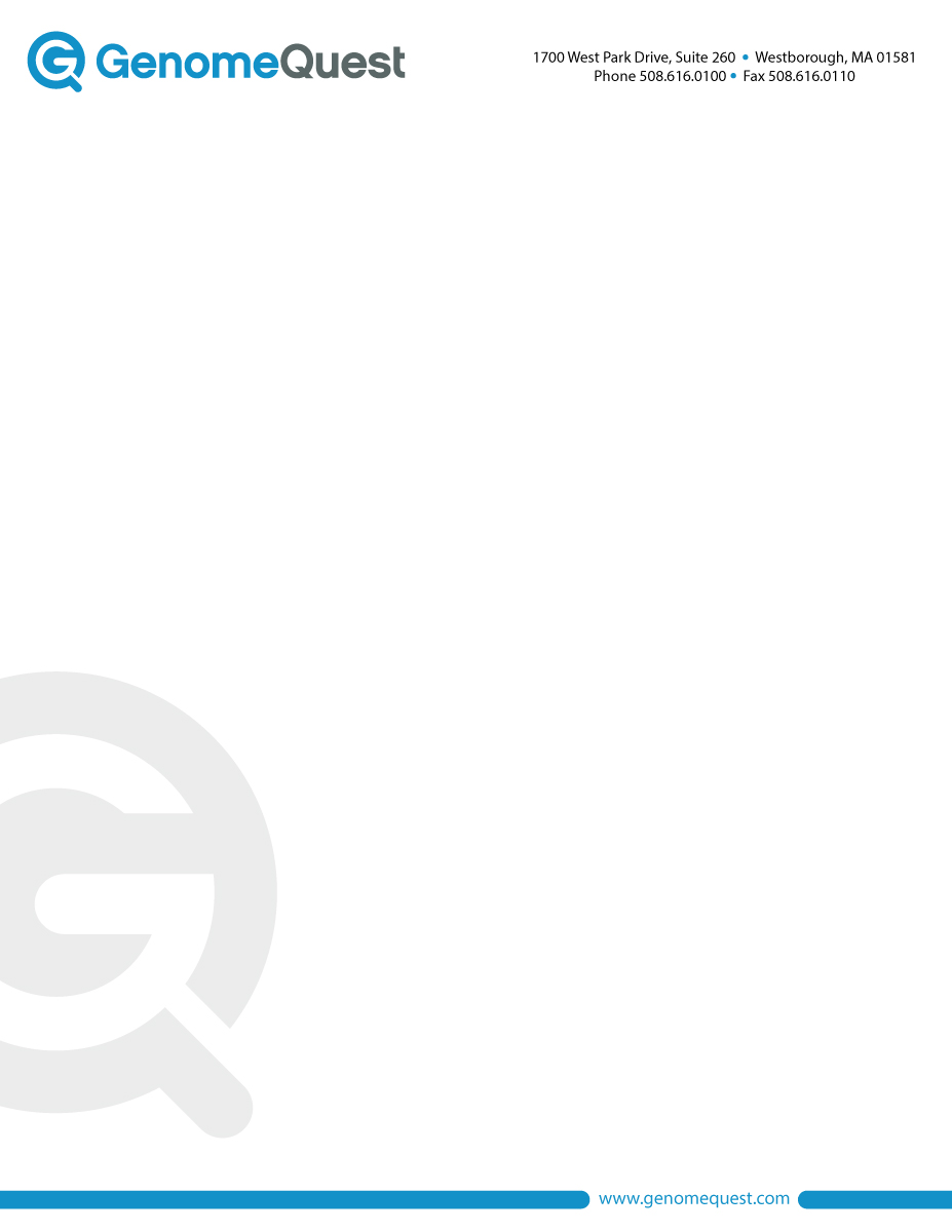 Letterhead Design by jrdesign for GenomeQuest, Inc. | Design #1591220