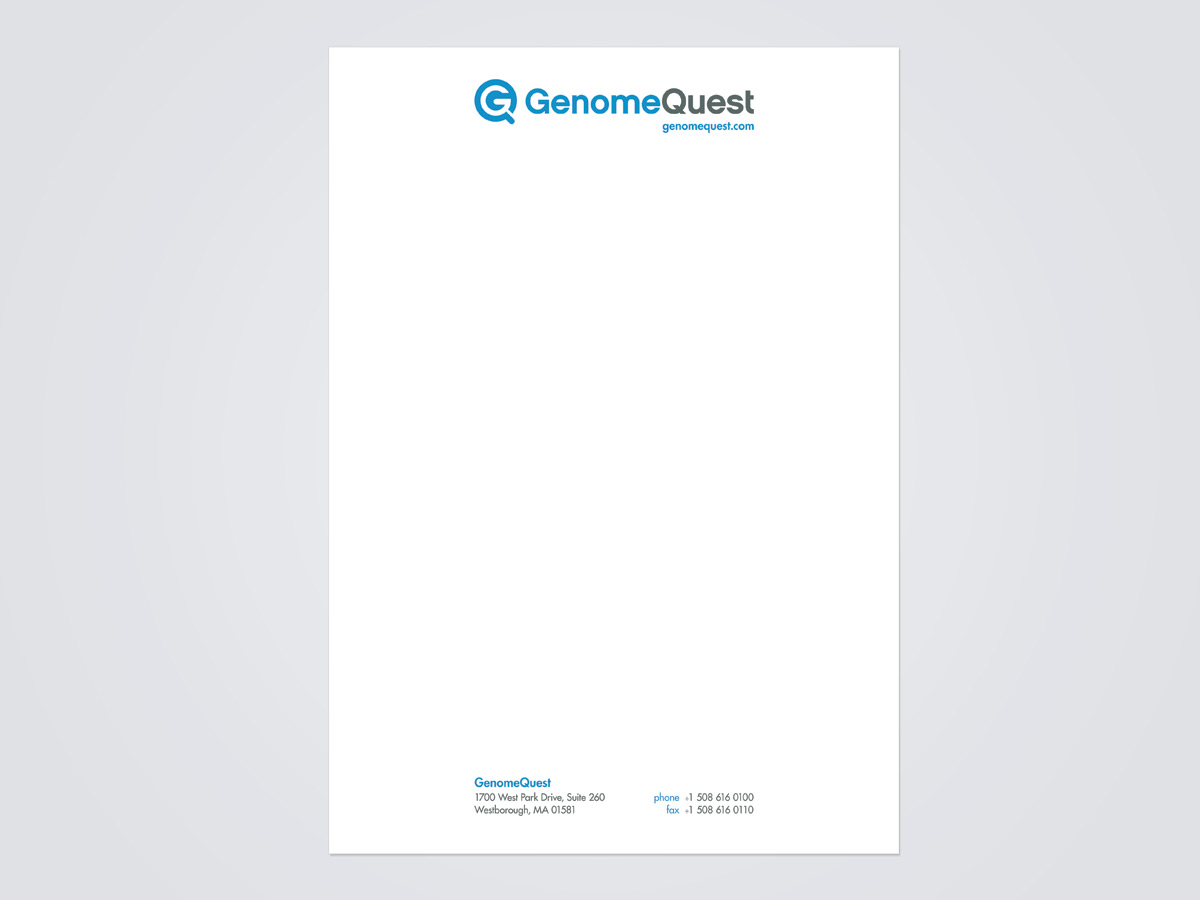 Letterhead Design by Guilhermus for GenomeQuest, Inc. | Design #1602825