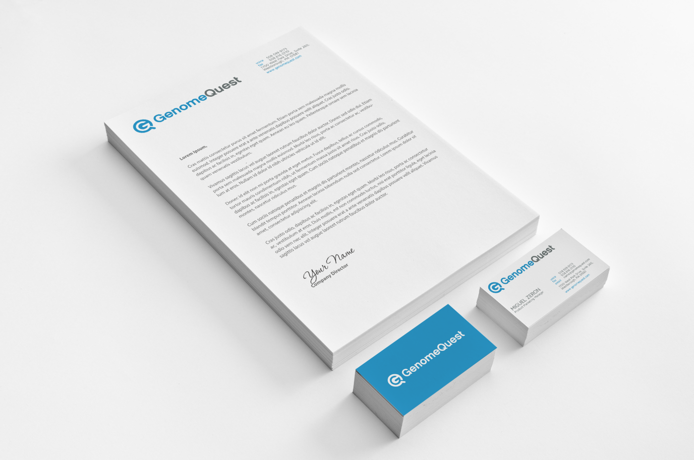 Letterhead Design by HYPdesign for GenomeQuest, Inc. | Design #1586799