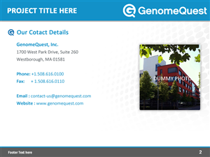 PowerPoint Design by Best Design Hub for GenomeQuest, Inc. | Design: #1623154