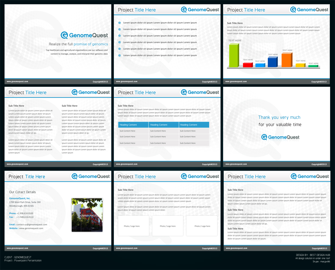 PowerPoint Design by Best Design Hub for GenomeQuest, Inc. | Design #1631320