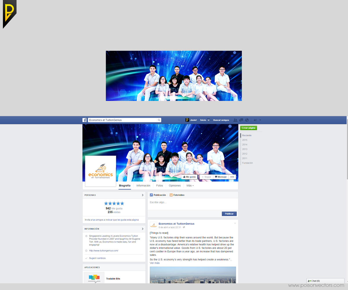 Facebook-Design von poisonvectors für Economics at TuitionGenius | Design #5914616