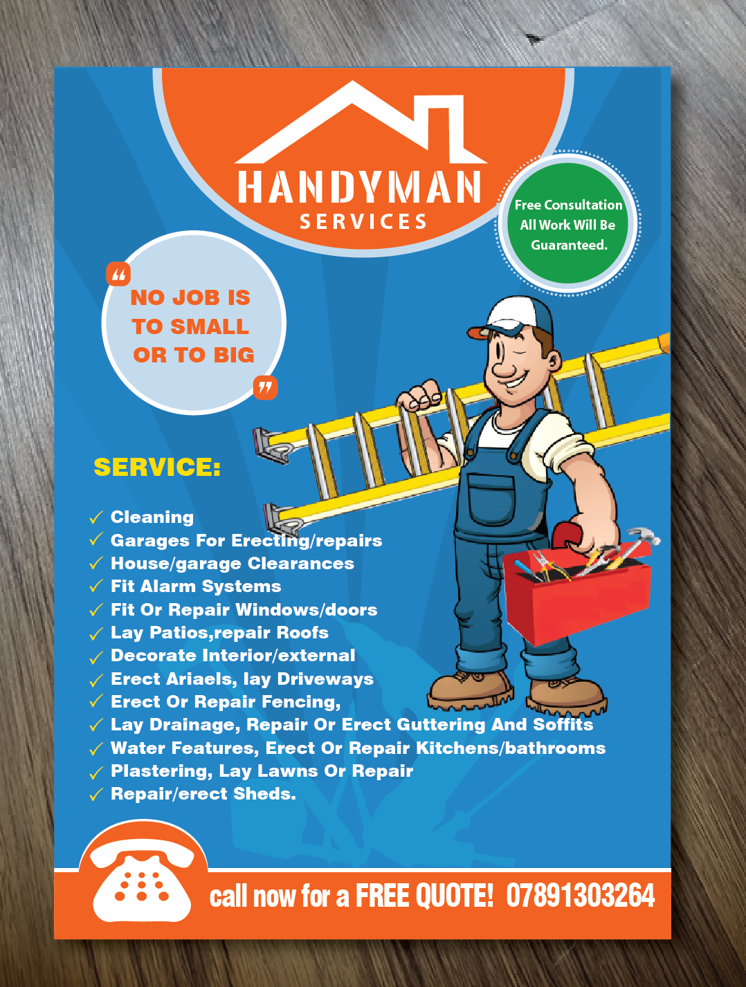 Templates Free Printable Handyman Flyer Pdf