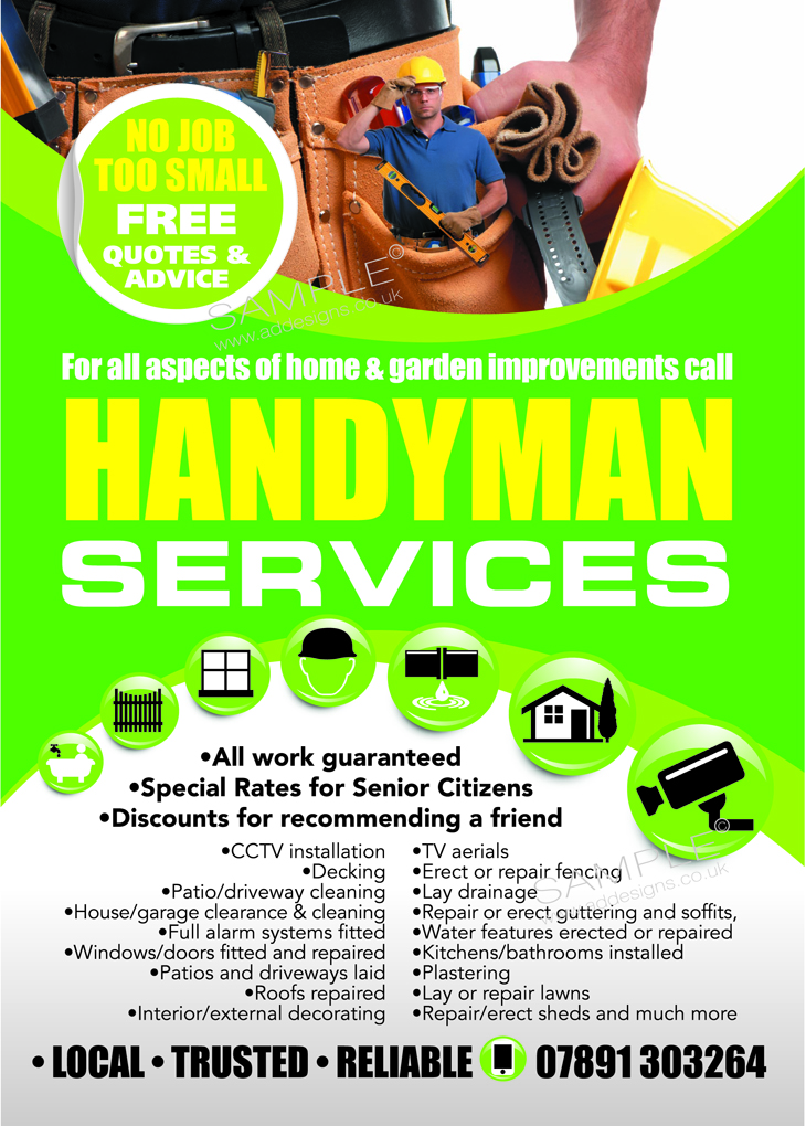 HANDYMAN SERVICES 17 Flyer Designs for a business in United Kingdom