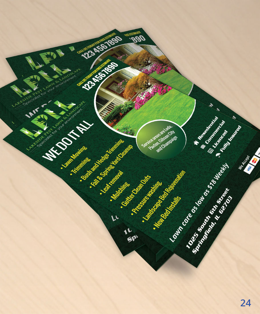 Flyer Design by uniquedesign10 for Lakeside Pest Lawn & Landscape | Design #5841233